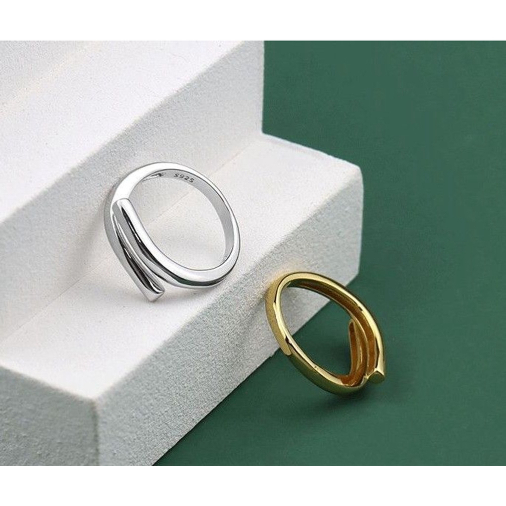 Unisex Solid Wrap 925 Sterling Silver Band Ring, Adjustable‎ - Picture 9 of 15